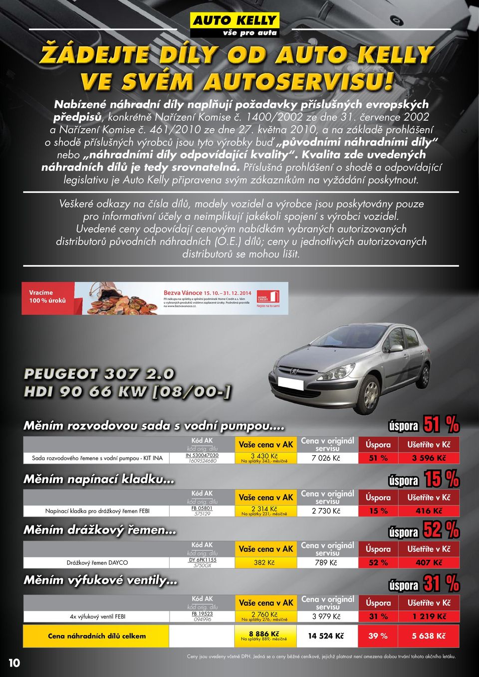května 2010, a na základě prohlášení o shodě příslušných výrobců jsou tyto výrobky buď původními náhradními díly nebo náhradními díly odpovídající kvality.