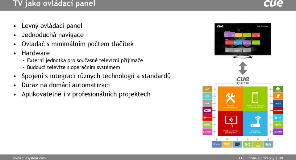 Důraz na domácí automatizaci Aplikovatelné i v profesionálních projektech I/O system Powerful programming tools Unified user