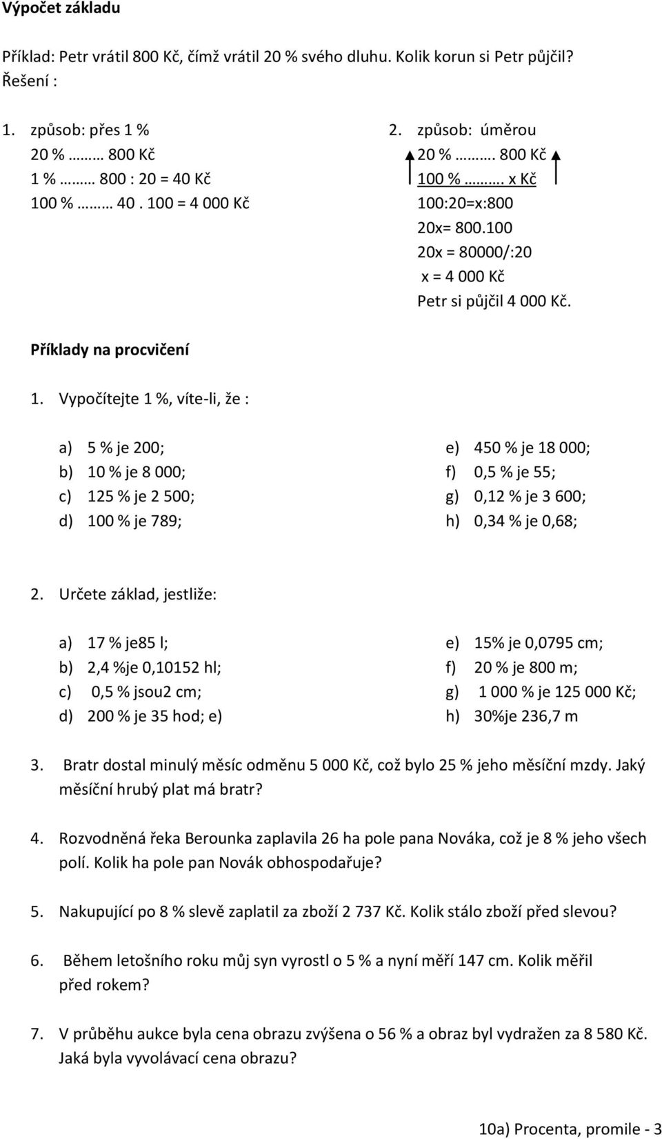 10a) Procenta, promile - PDF Stažení zdarma