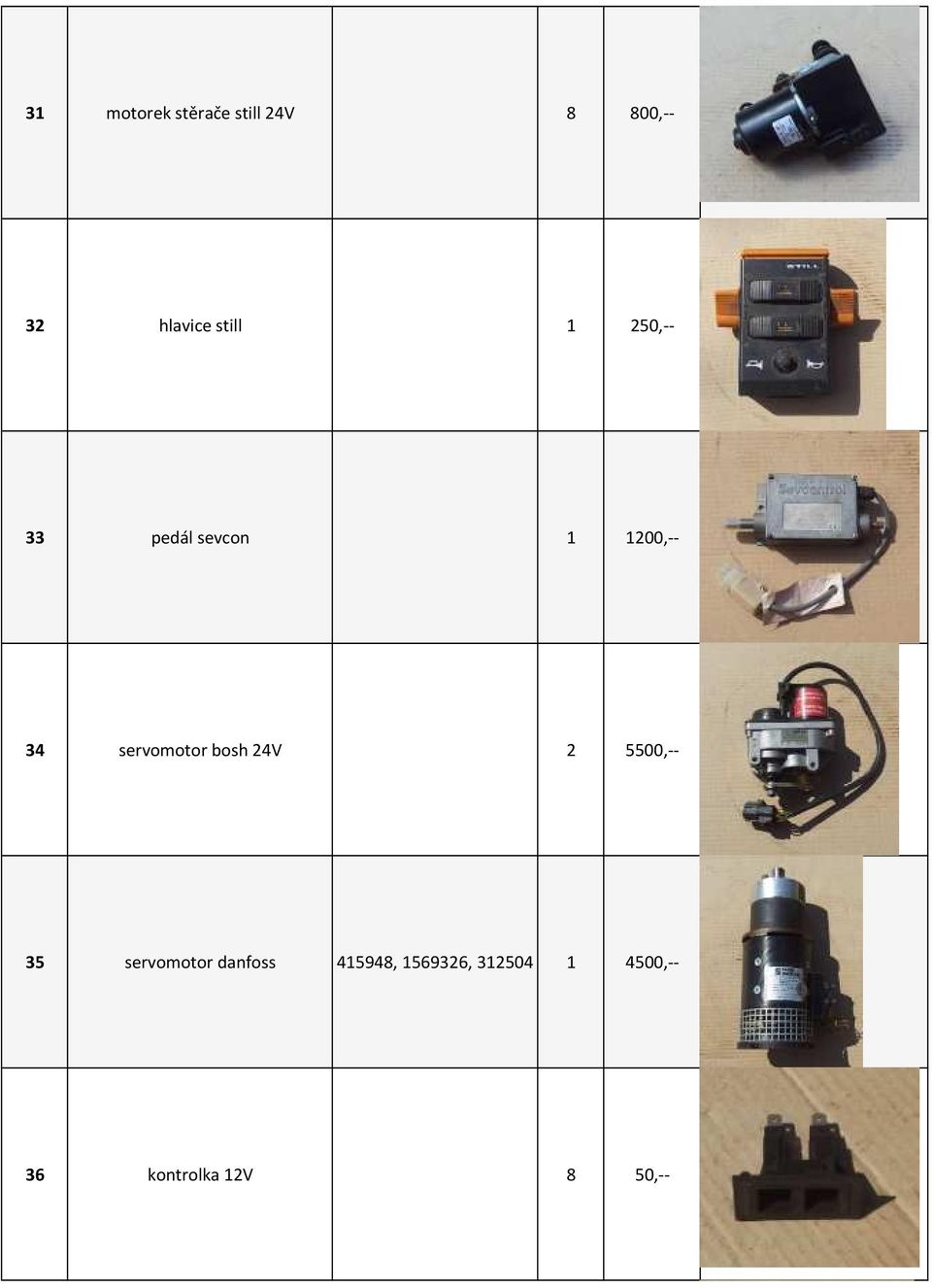 servomotor bosh 24V 2 5500,-- 35 servomotor