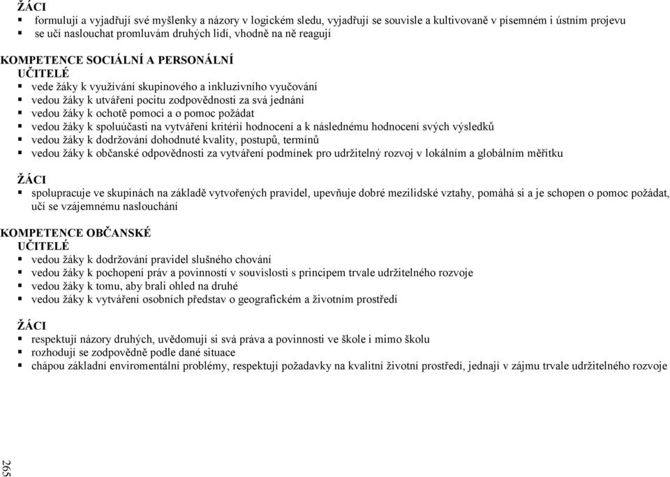 požádat vedou žáky k spoluúčasti na vytváření kritérií hodnocení a k následnému hodnocení svých výsledků vedou žáky k dodržování dohodnuté kvality, postupů, termínů vedou žáky k občanské odpovědnosti