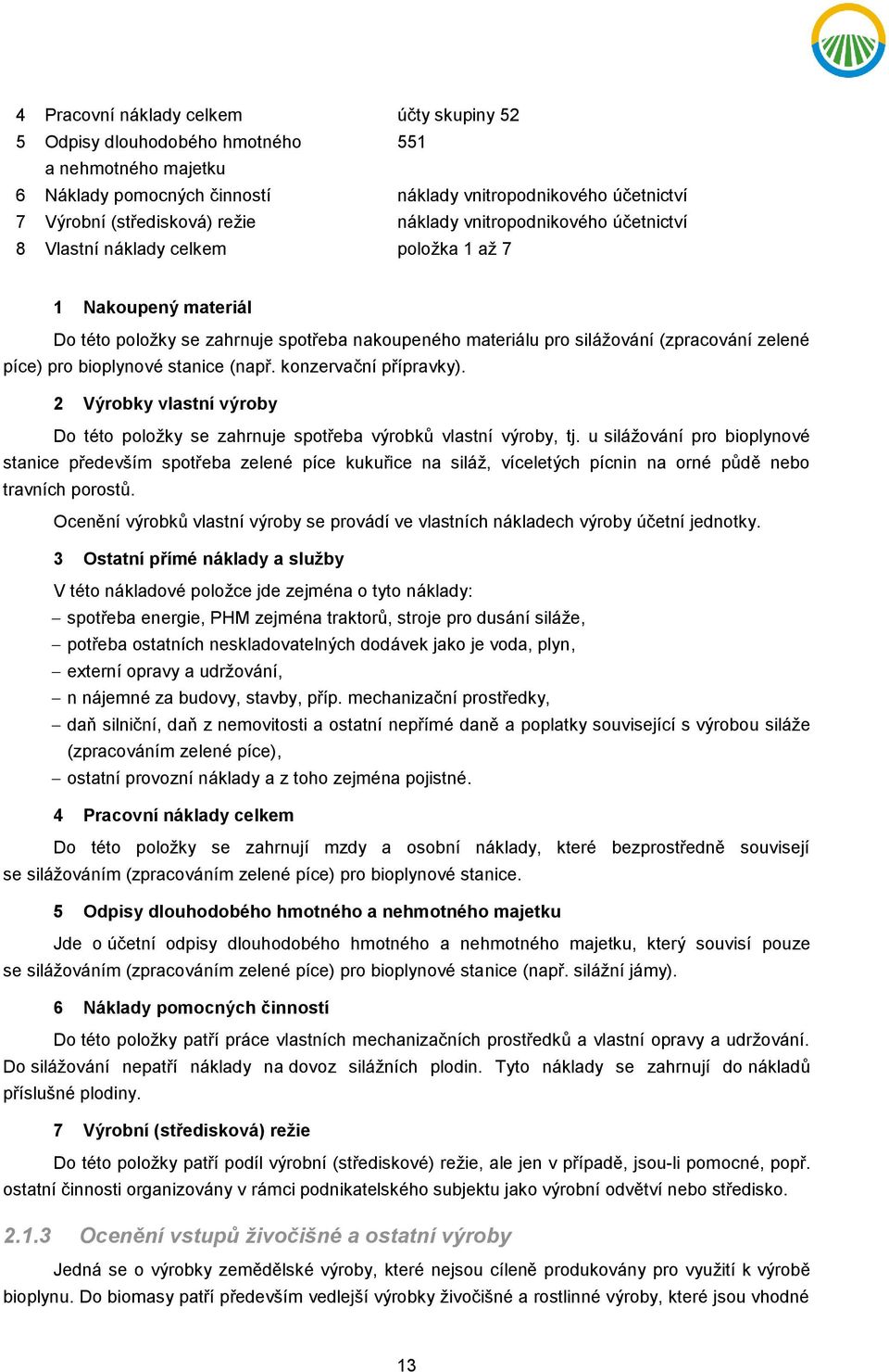 pro bioplynové stanice (např. konzervační přípravky). 2 Výrobky vlastní výroby Do této položky se zahrnuje spotřeba výrobků vlastní výroby, tj.