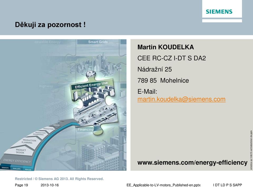 85 Mohelnice E-Mail: martin.koudelka@siemens.com www.