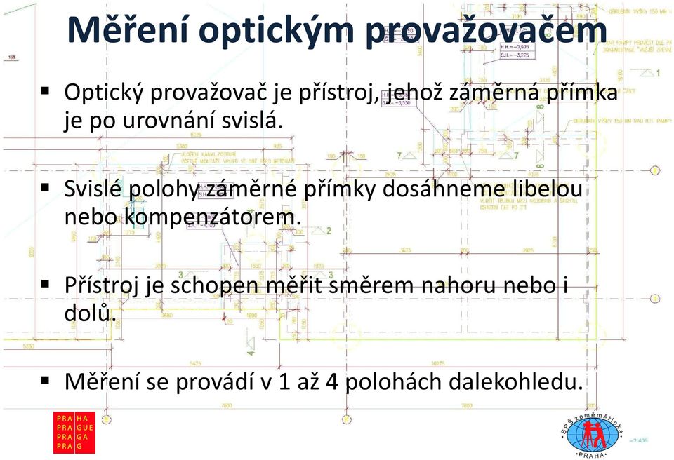 Svislé polohy záměrné přímky dosáhneme libelou nebo kompenzátorem.