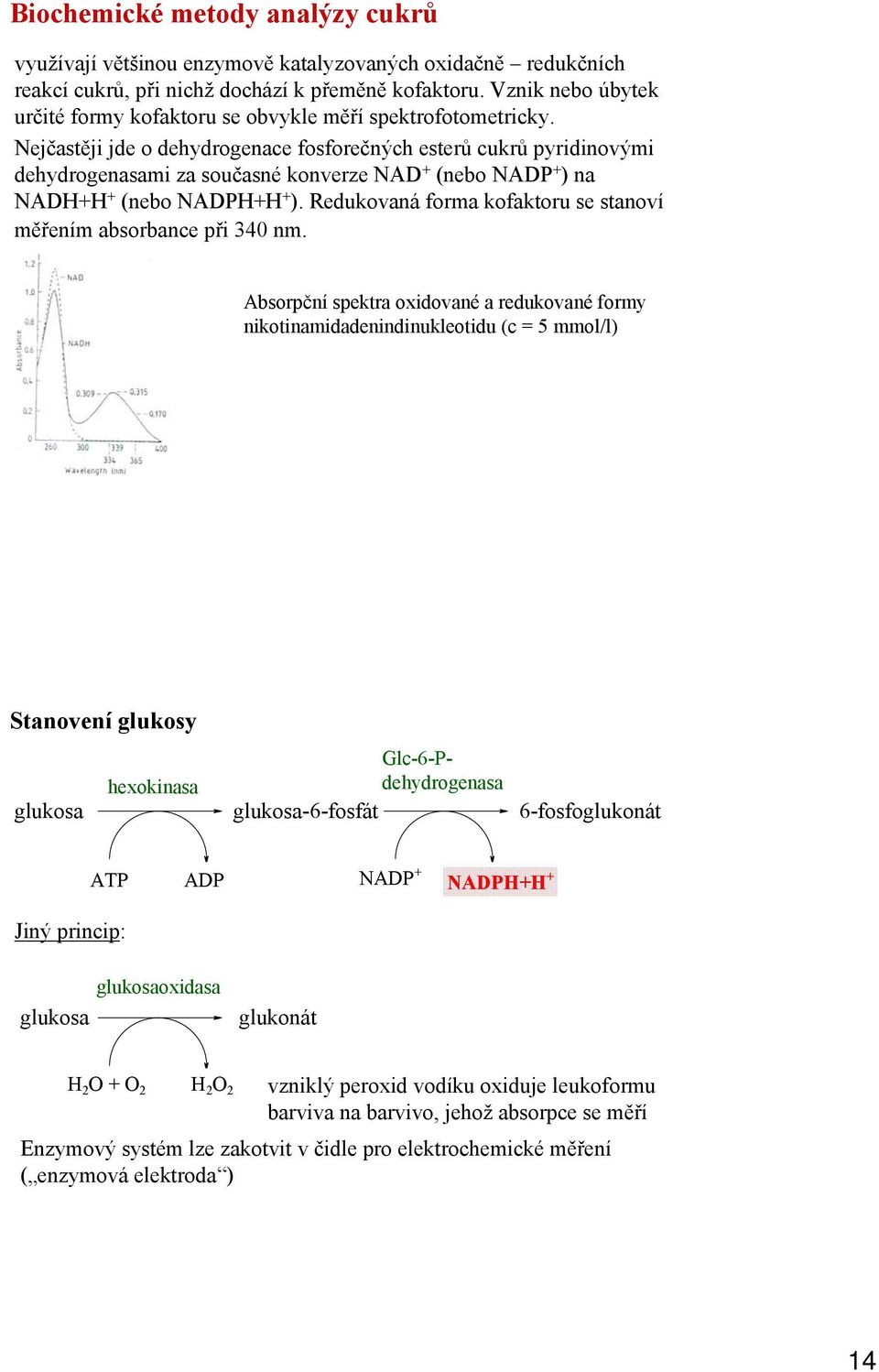 Nejčastěji jde o dehydrogenace fosforečných esterů cukrů pyridinovými dehydrogenasami za současné konverze NAD + (nebo NADP + ) na NADH+H + (nebo NADPH+H + ).