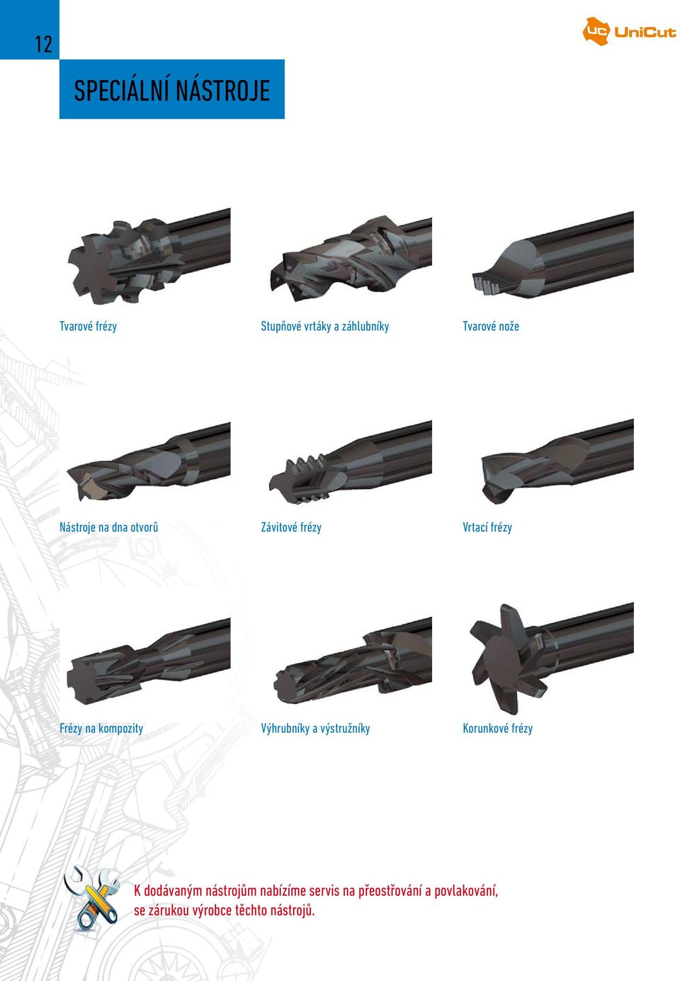 kompozity Výhrubníky a výstružníky Korunkové frézy K dodávaným nástrojům