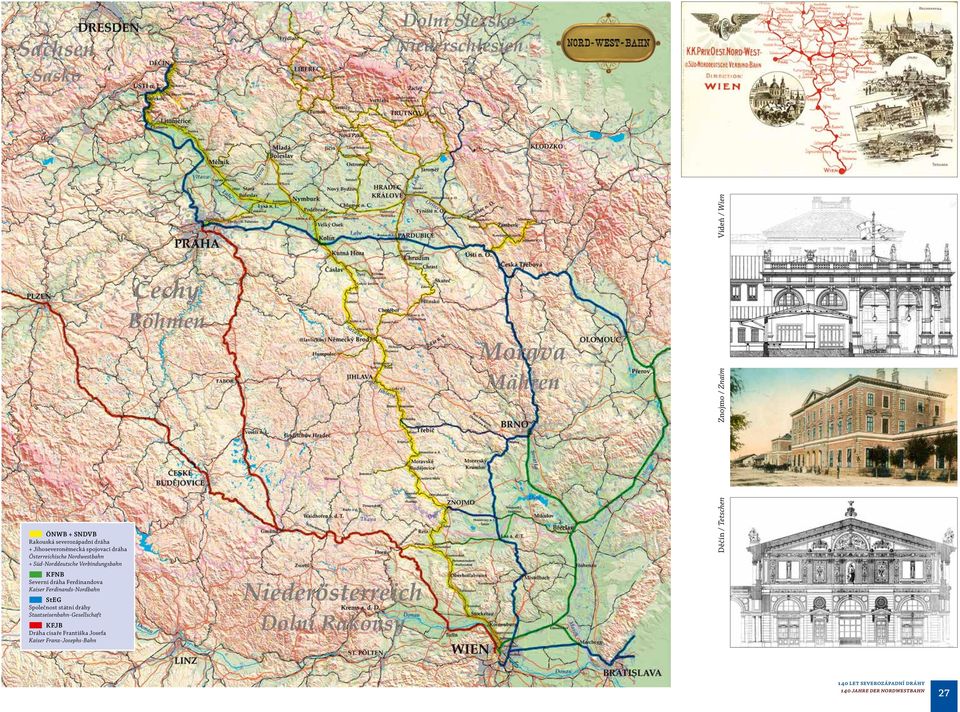 Verbindungsbahn KFNB Severní dráha Ferdinandova Kaiser Ferdinands-Nordbahn StEG Společnost