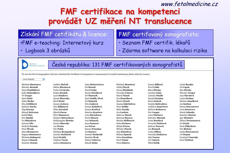 obrázků FMF certifovaný sonografista: Seznam FMF certifik.