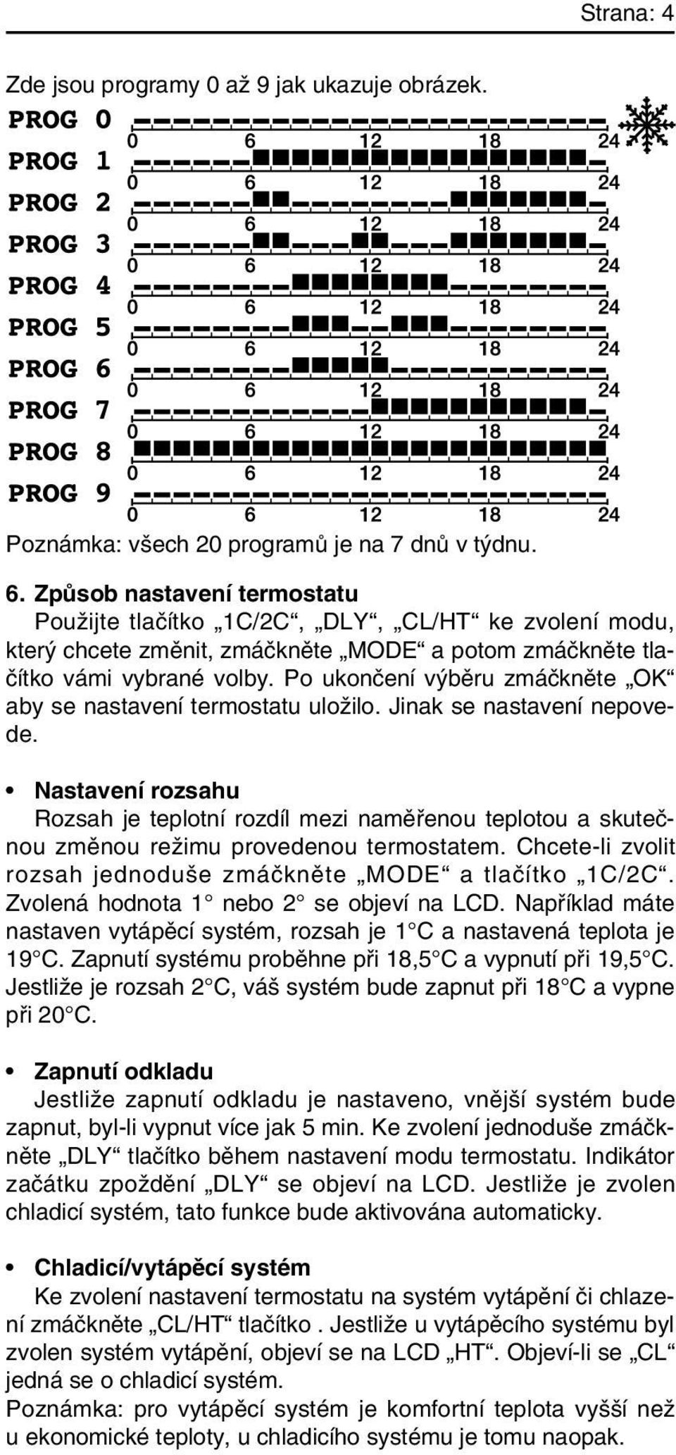 Po ukonãení v bûru zmáãknûte OK aby se nastavení termostatu uloïilo. Jinak se nastavení nepovede.