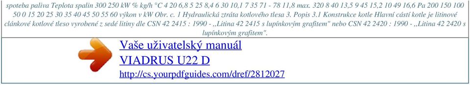 1 Hydraulická ztráta kotlového tlesa 3. Popis 3.