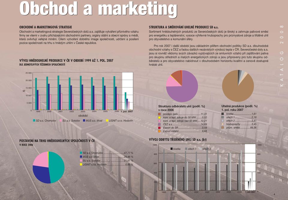 Cílem vytvoření dobrého image společnosti, udržení a posílení pozice společnosti na trhu s hnědým uhlím v České republice. V VOJ HNùDOUHELNÉ PRODUKCE V âr V OBDOBÍ 1999 AÎ 1. POL.