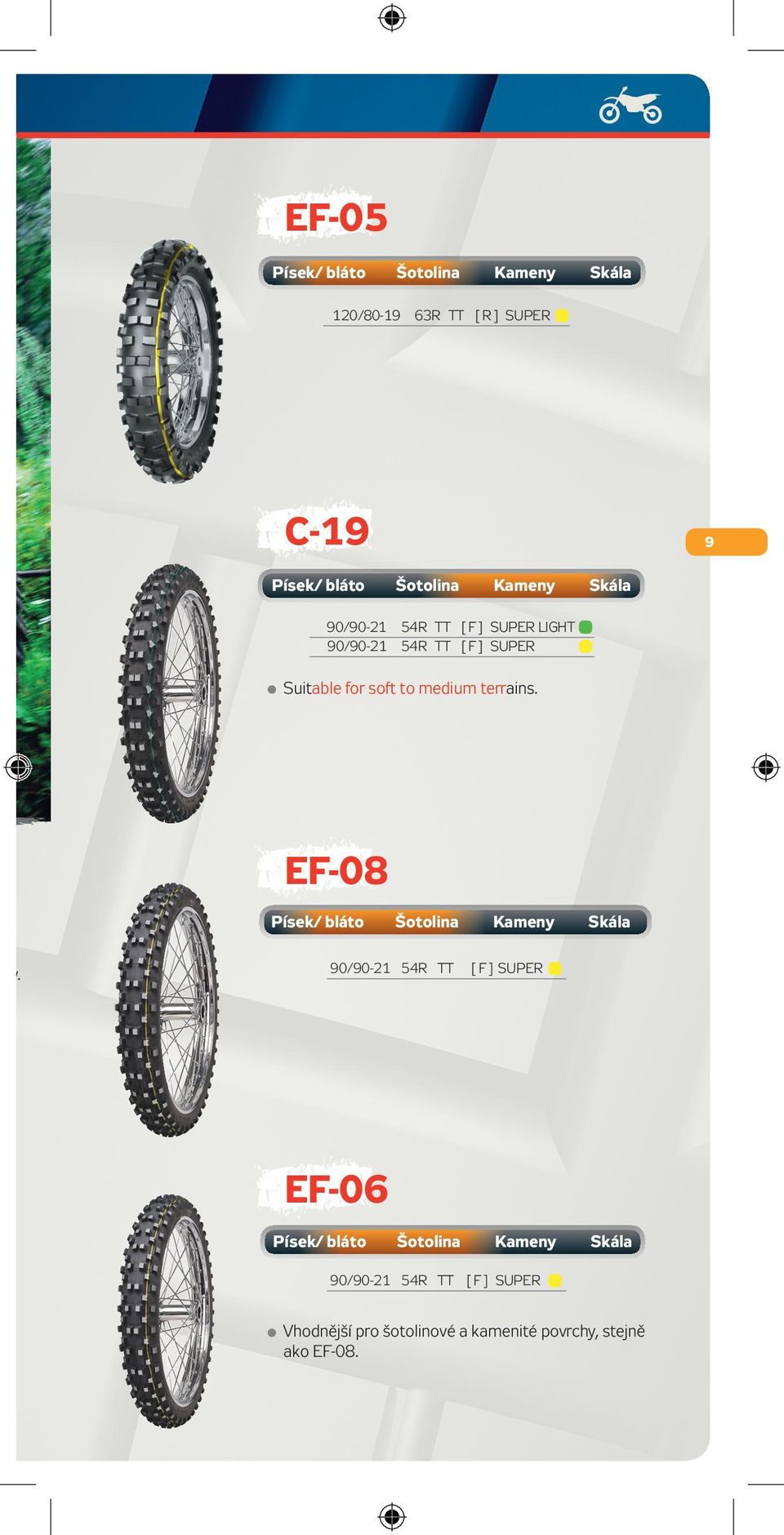 terrains. EF-08 9 0/90-21 54R [ F ] SUPER o.