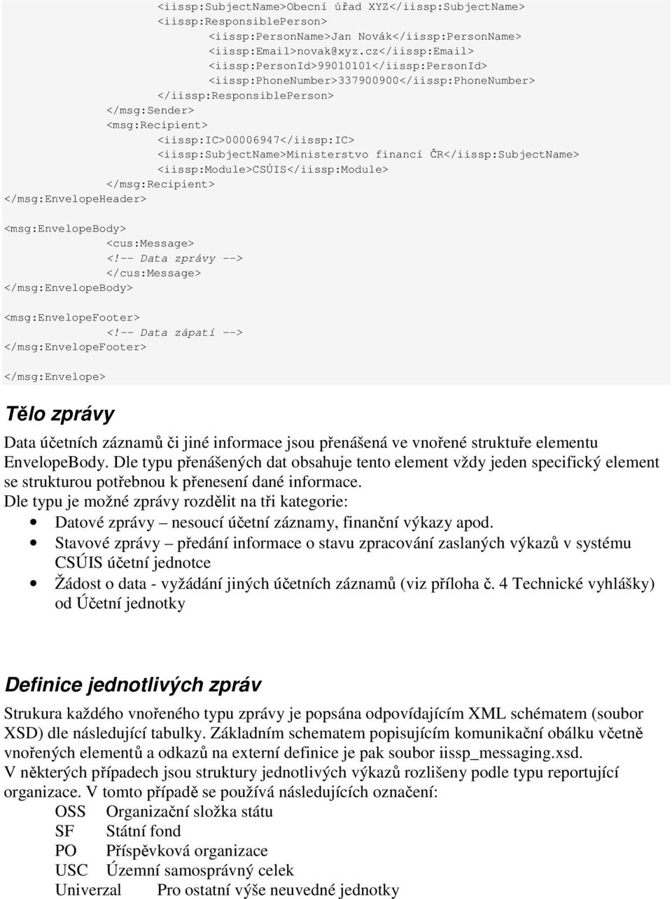 <iissp:subjectname>ministerstvo financí ČR</iissp:SubjectName> <iissp:module>csúis</iissp:module> </msg:recipient> </msg:envelopeheader> <msg:envelopebody> <cus:message> <!