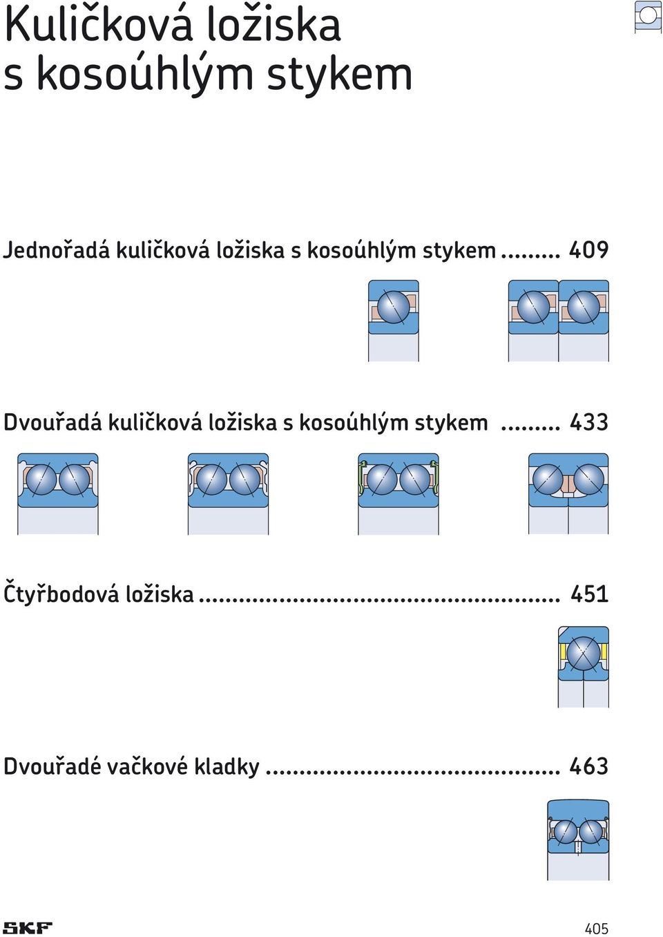 .. 409 Dvouřadá .. 433 Čtyřbodová ložiska.