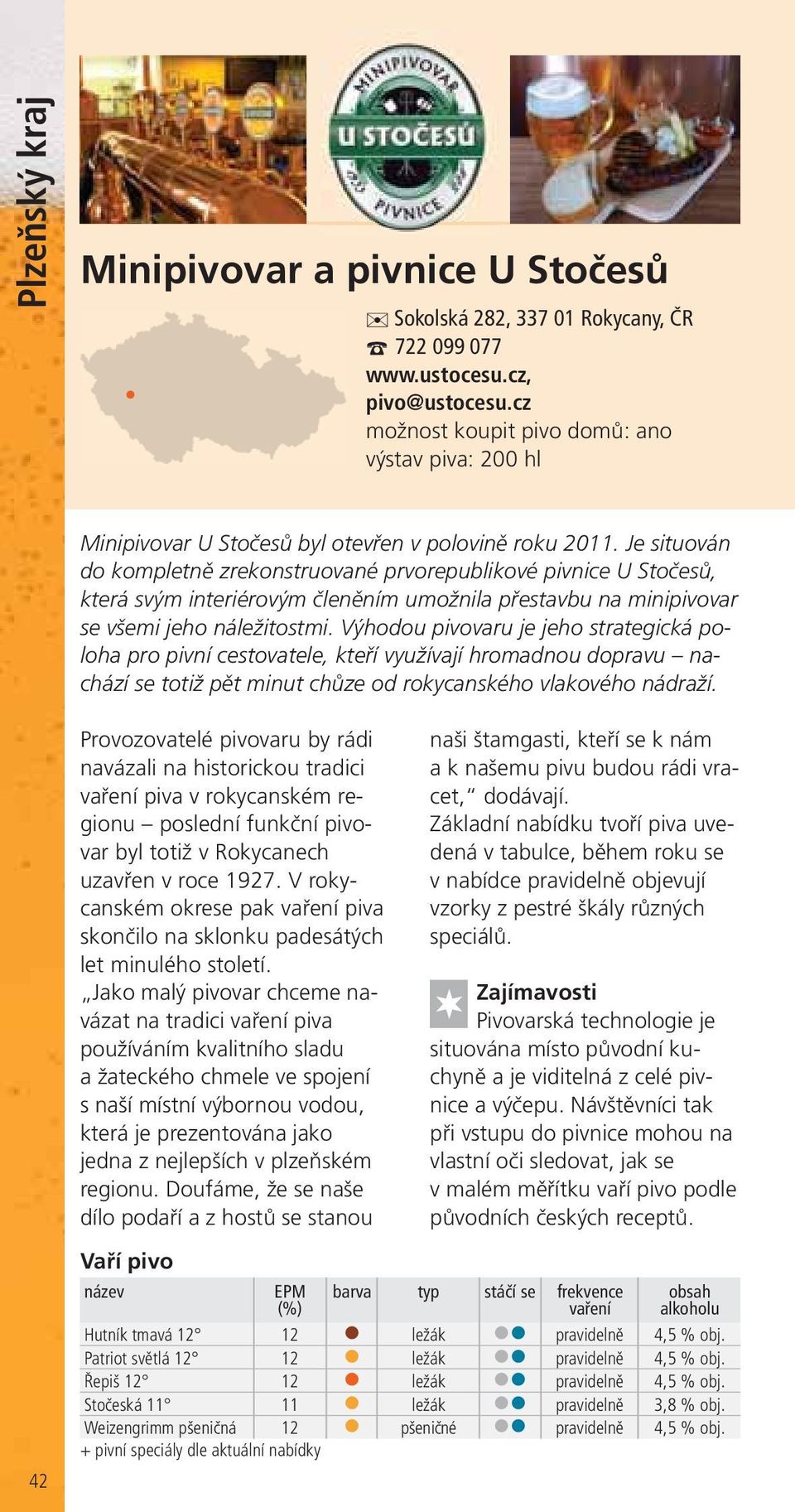 Je situován do kompletně zrekonstruované prvorepublikové pivnice U Stočesů, která svým interiérovým členěním umožnila přestavbu na minipivovar se všemi jeho náležitostmi.