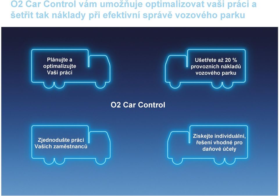 Ušetřete až 20 % provozních nákladů vozového parku O2 Car Control Získejte