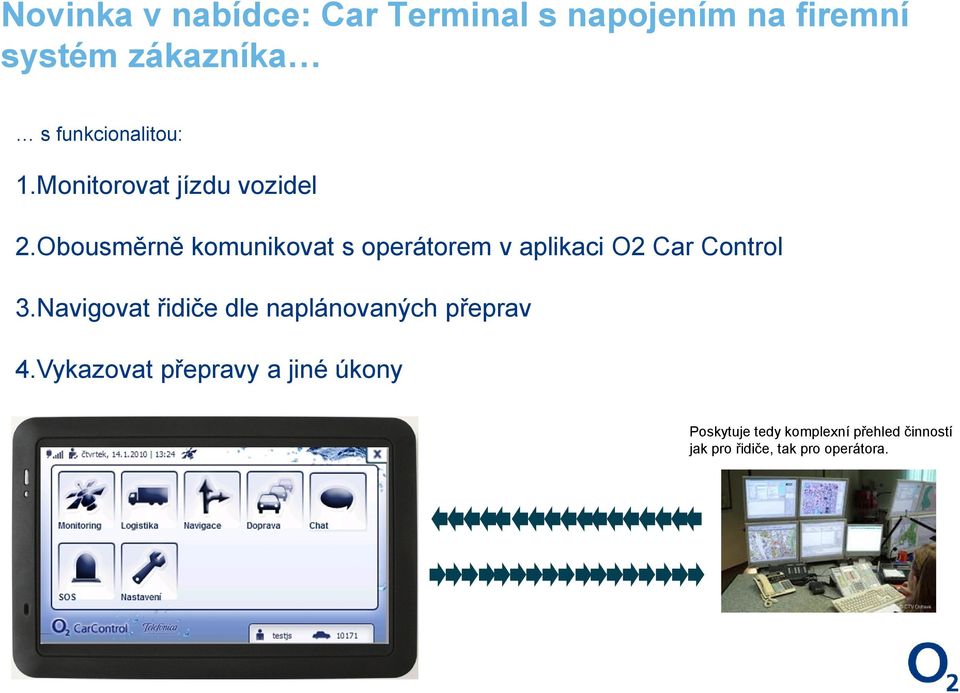 Obousměrně komunikovat s operátorem v aplikaci O2 Car Control 3.