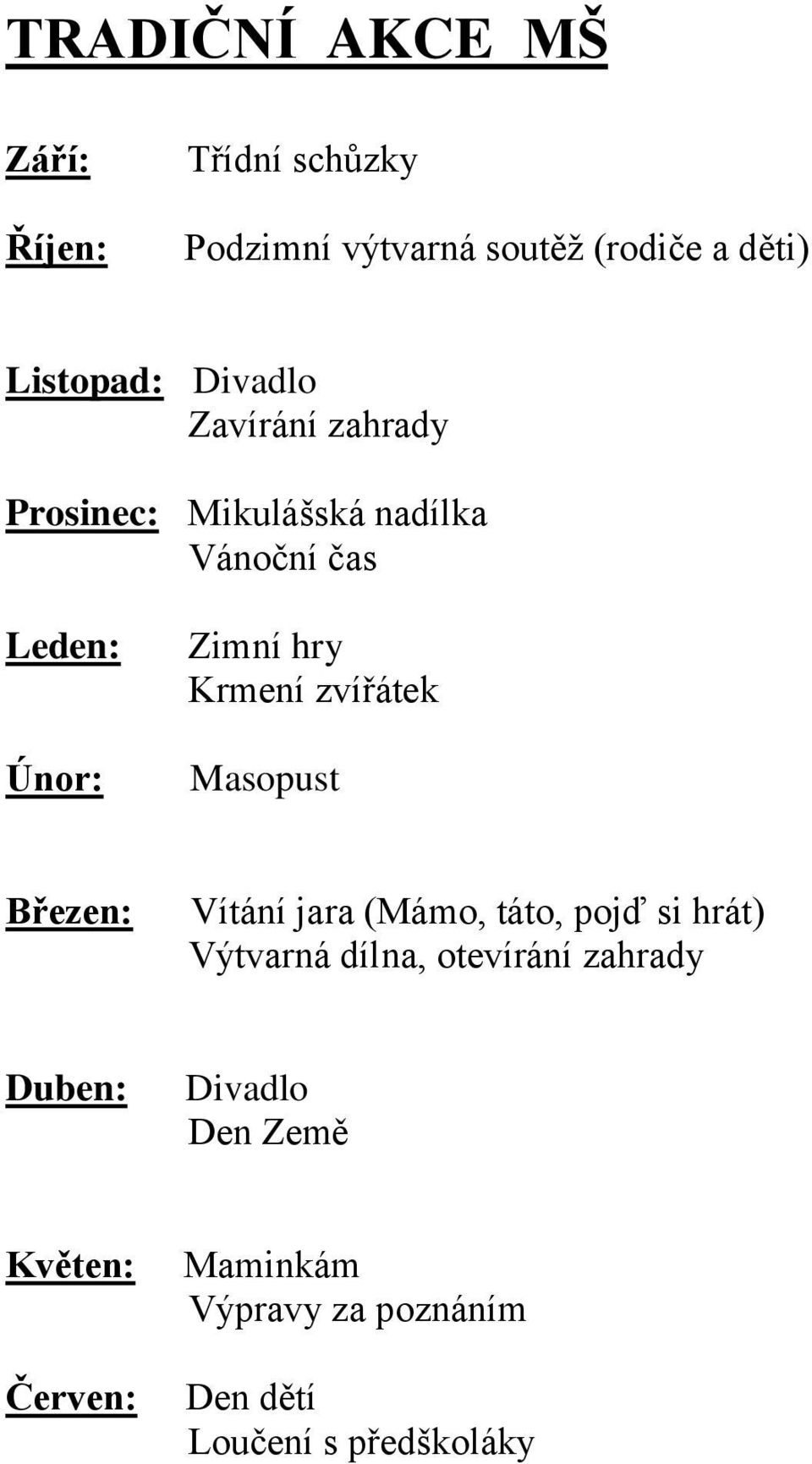 zvířátek Masopust Březen: Vítání jara (Mámo, táto, pojď si hrát) Výtvarná dílna, otevírání