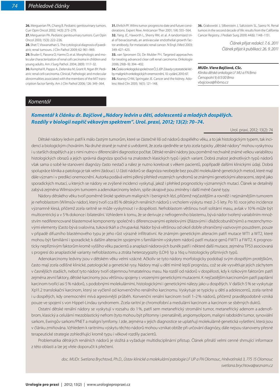 Morphologic and molecular characterization of renal cell carcinoma in children and young adults. Am J Surg Pathol. 2004; 28(9): 1117 32. 30. Ramphal R, Pappo A, Zielenska M, Grant R, Ngan BY.