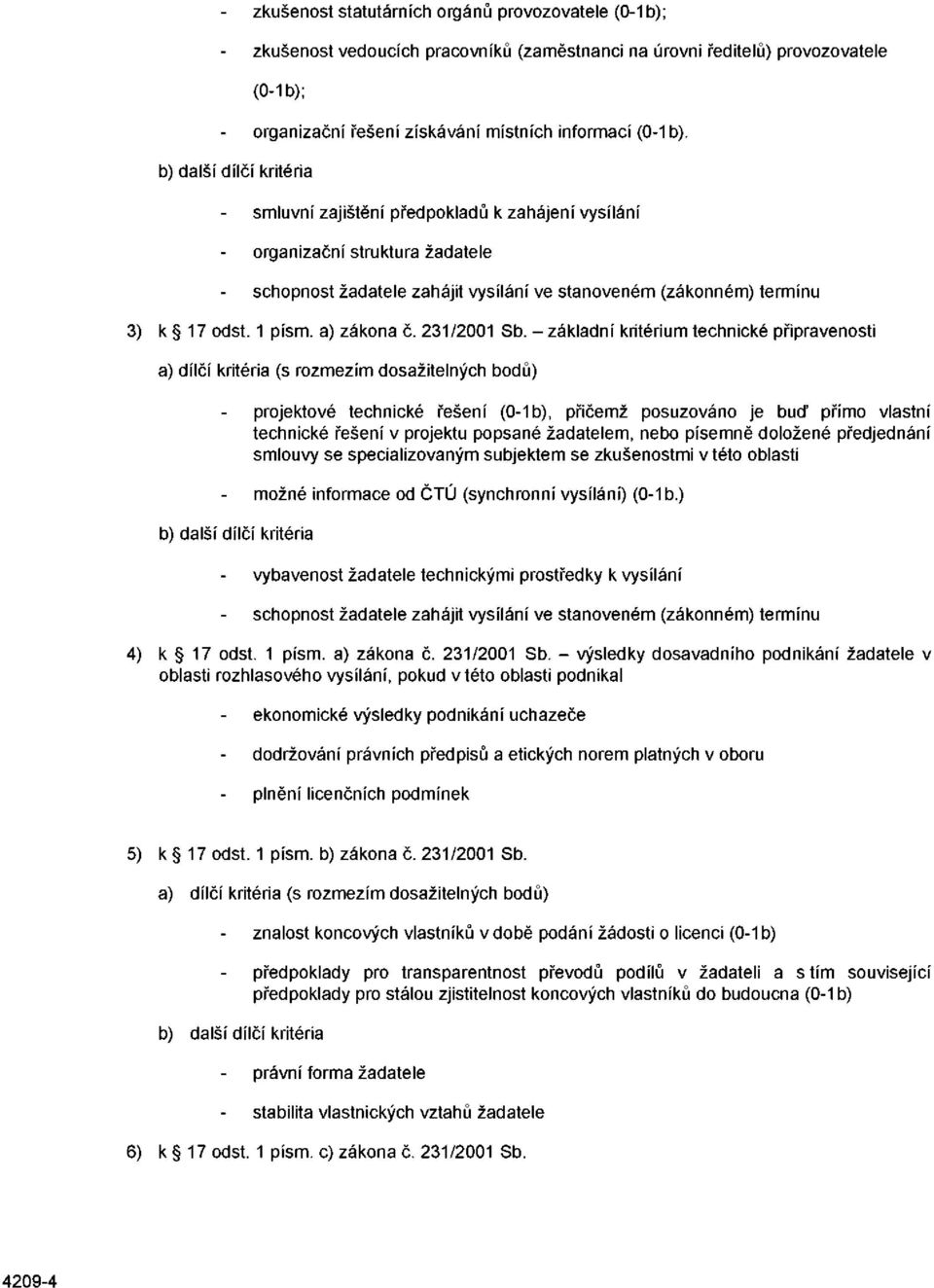 a) zákona č. 231/2001 Sb.