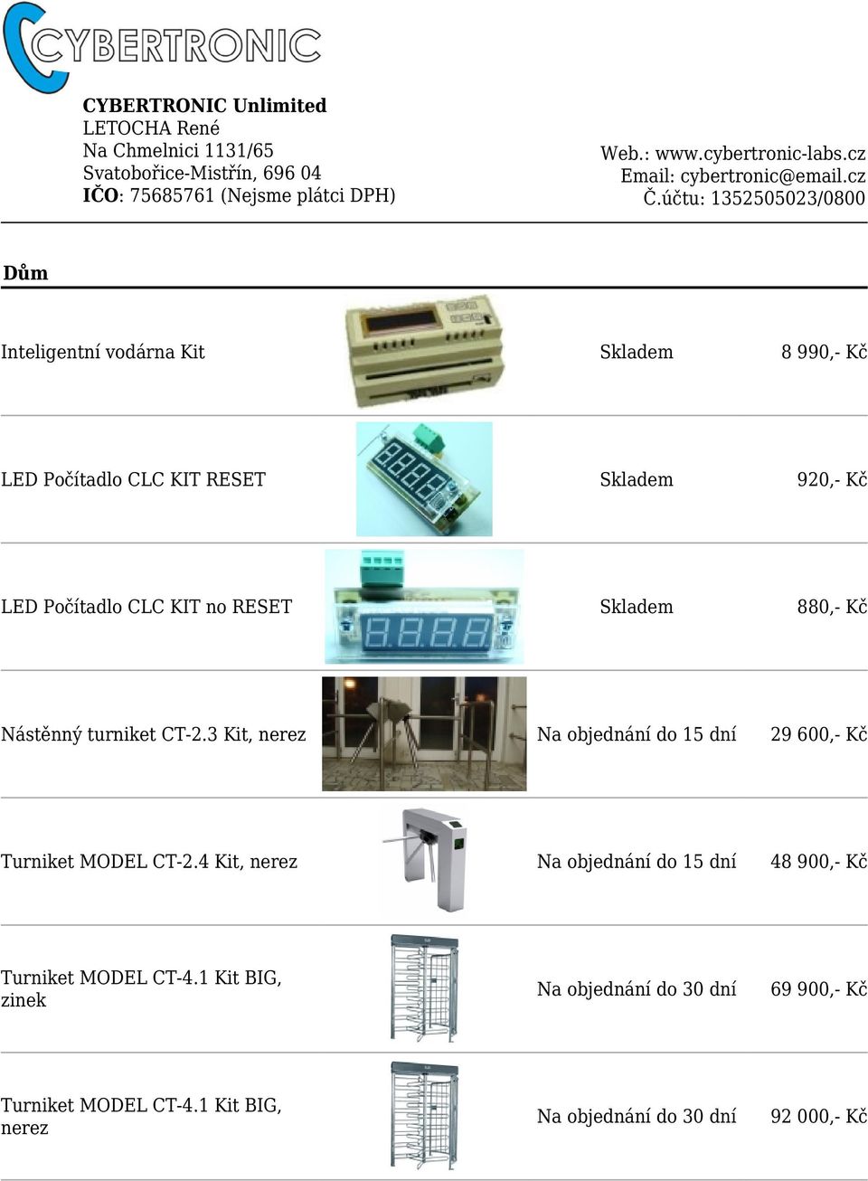 3 Kit, nerez 29 600,- Kč Turniket MODEL CT-2.