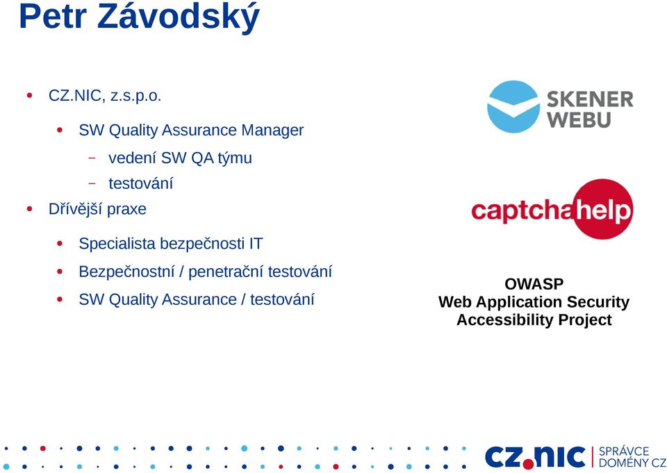 SW Quality Assurance Manager vedení SW QA týmu testování