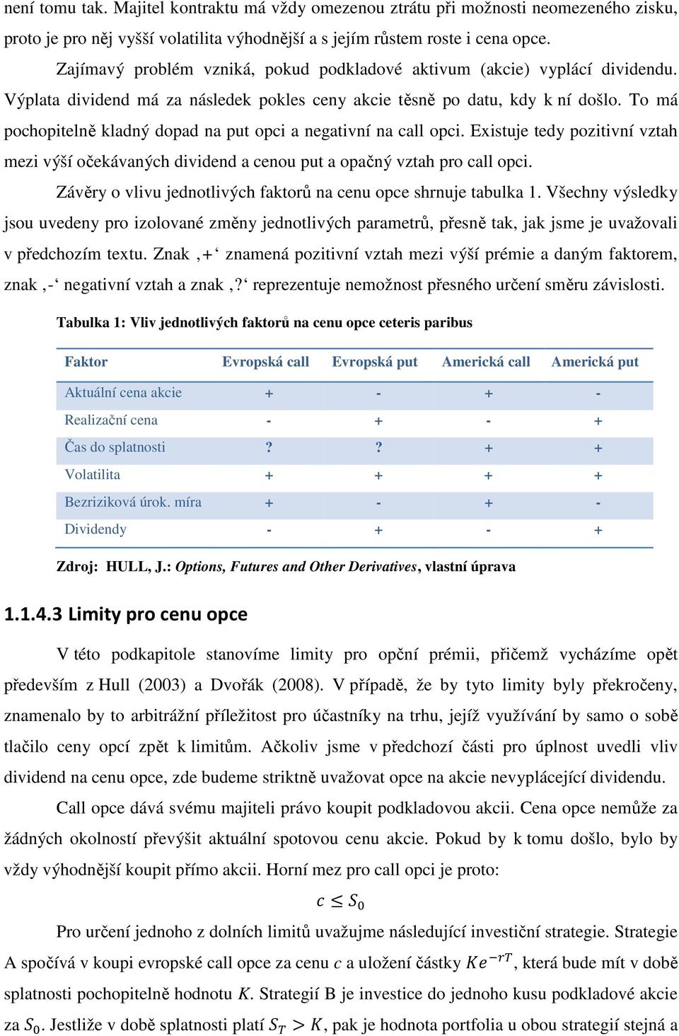 To má pochopitelně kladný dopad na put opci a negativní na call opci. Existuje tedy pozitivní vztah mezi výší očekávaných dividend a cenou put a opačný vztah pro call opci.