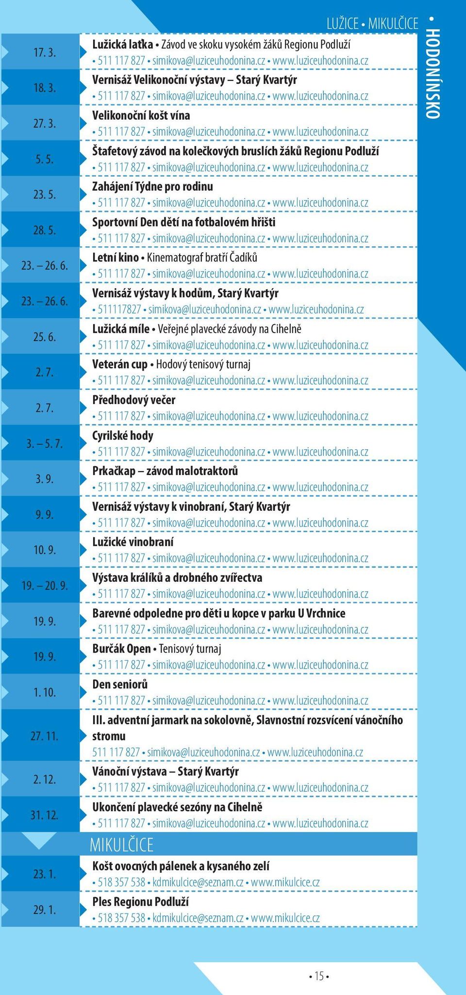 cz www.luziceuhodonina.cz 23. 5. Zahájení Týdne pro rodinu 511 117 827 simikova@luziceuhodonina.cz www.luziceuhodonina.cz 28. 5. Sportovní Den dětí na fotbalovém hřišti 511 117 827 simikova@luziceuhodonina.