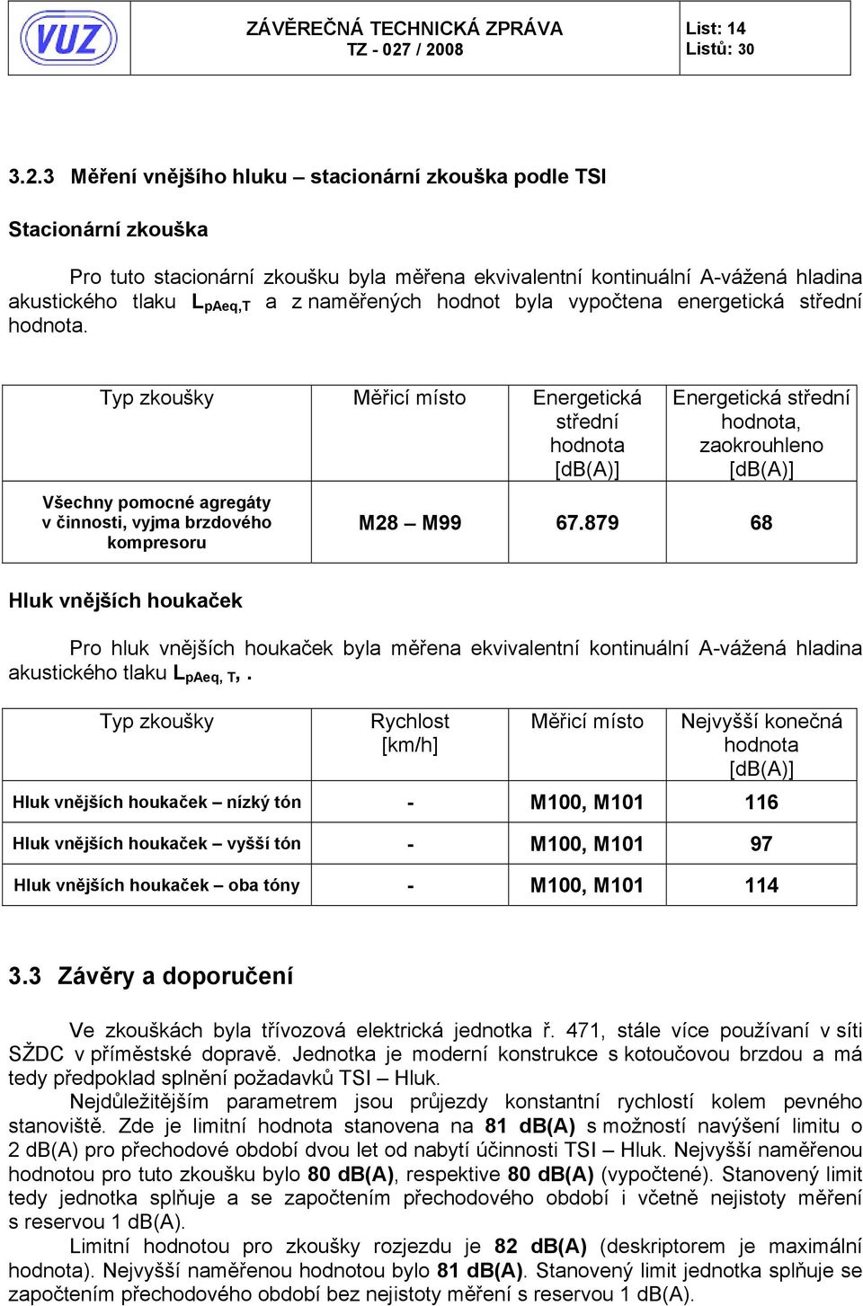 hodnot byla vypočtena energetická střední hodnota.