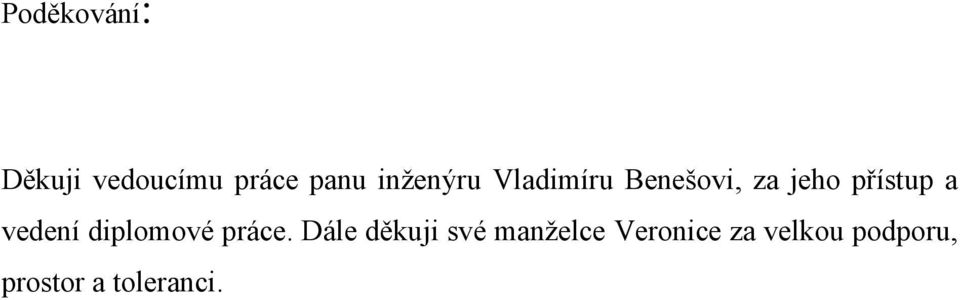 a vedení diplomové práce.
