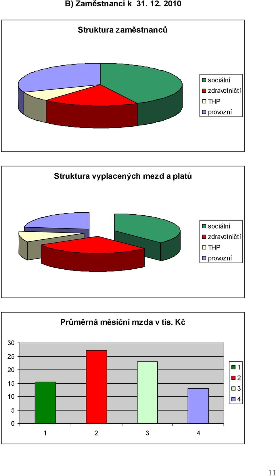 provozní Struktura vyplacených mezd a platů sociální