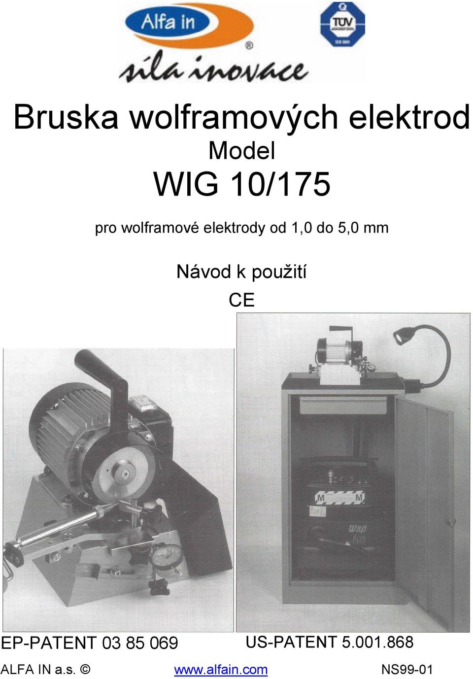 Návod k použití CE EP-PATENT 03 85 069 ALFA