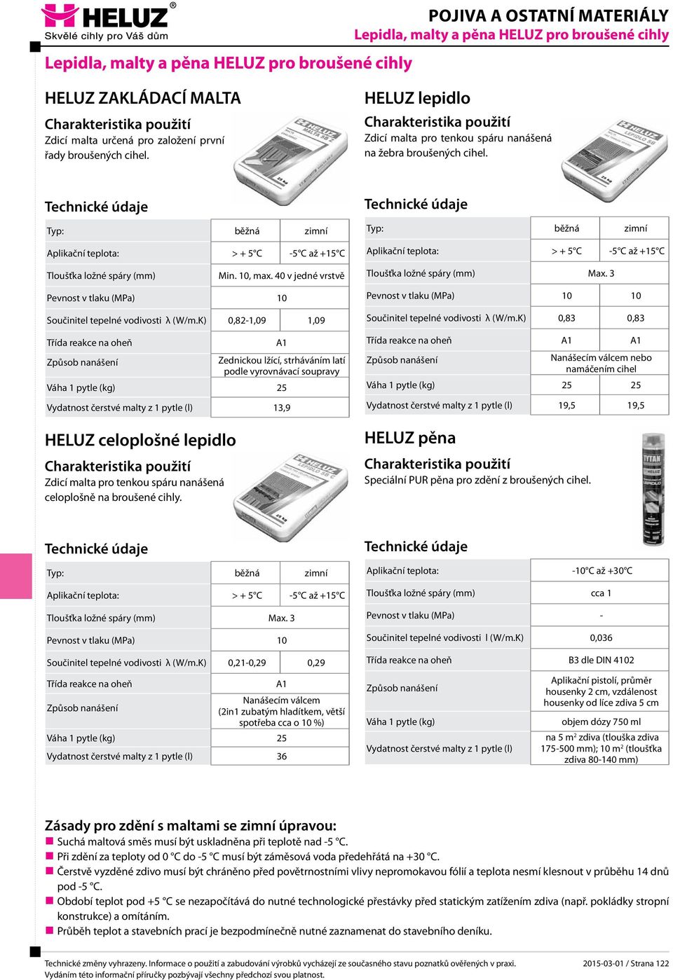 3 Pevnost v tlaku (MPa) 10 Součinitel tepelné vodivosti λ (W/m.