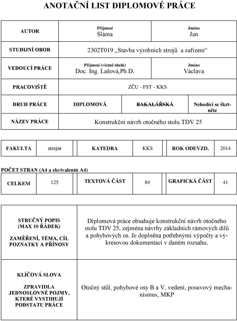 JNÍ OBOR 2302T019 Stavba výrobních strojů a zařízení VEDO