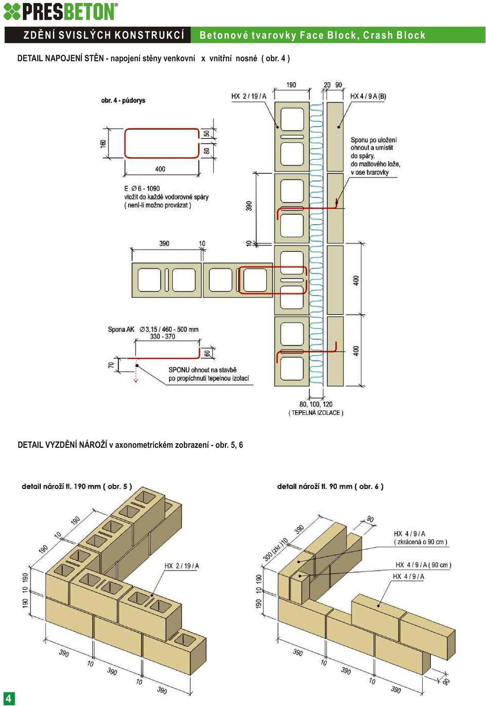 obr. 4 ) DETAIL VYZDÌNÍ NÁROŽÍ v