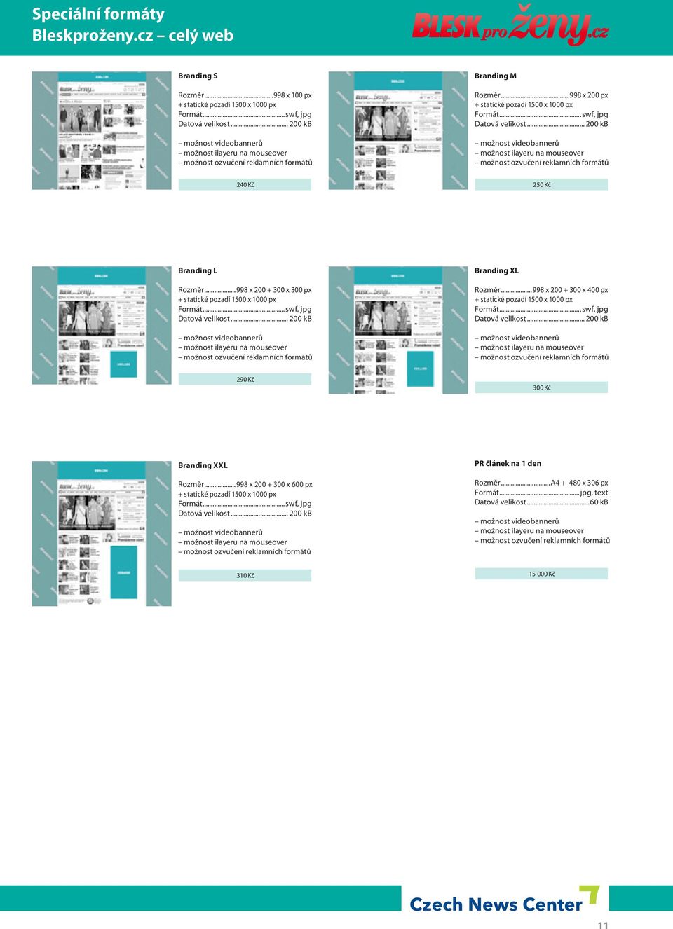 ..998 x 200 + 300 x 400 px 290 Kč 300 Kč Branding XXL Rozměr.