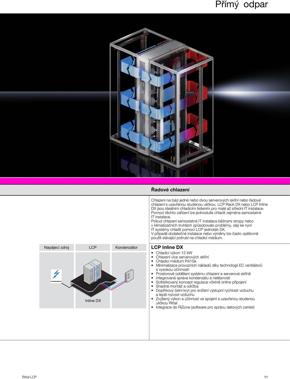 Pokud chlazení samostatné IT instalace běžnými stropy nebo v klimatizačních truhlách způsobovalo problémy, dají se nyní IT systémy chladit pomocí LCP jednotek DX.