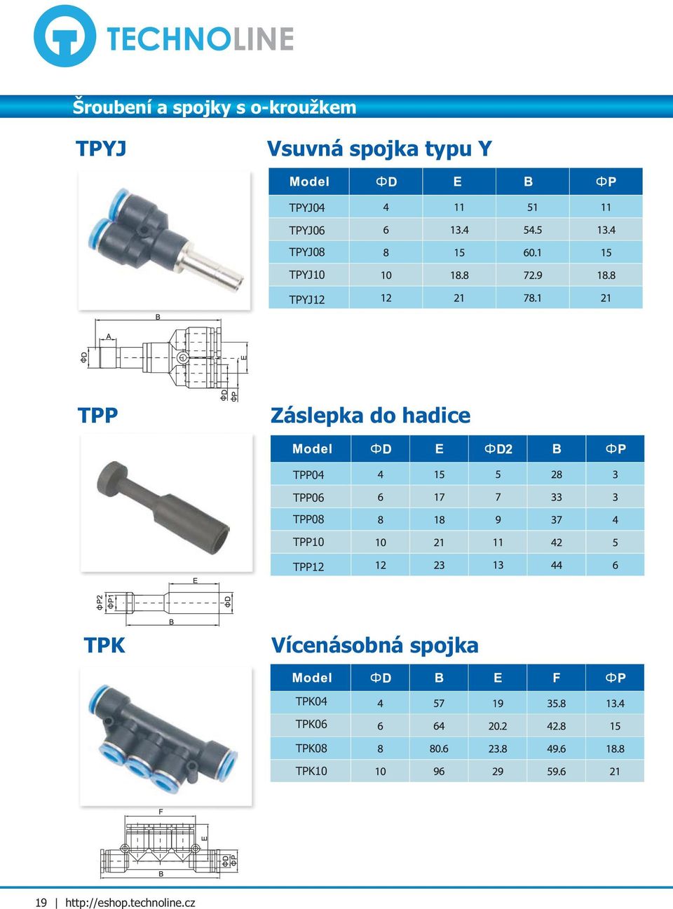 hadice TPP04 TPP06 TPP08 TPP10 TPP12 TPK Vícenásobná