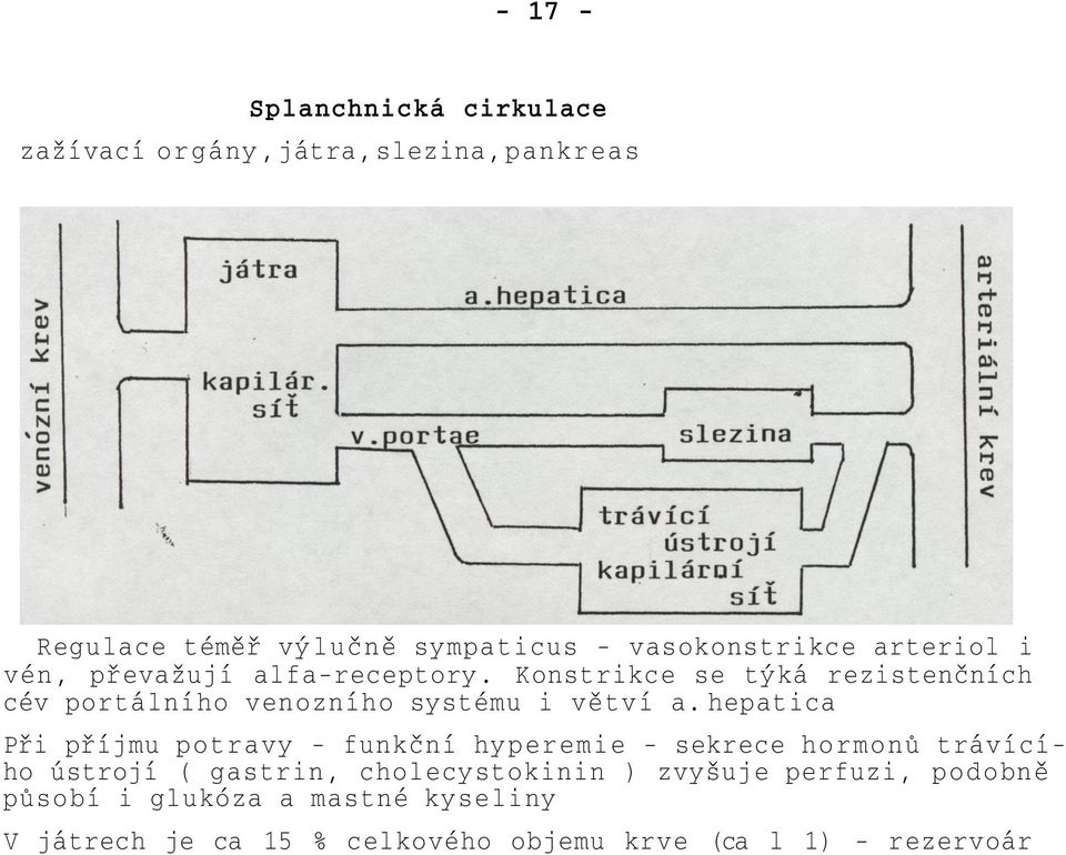 Konstrikce se týká rezistenčních cév portálního venozního systému i větví a.