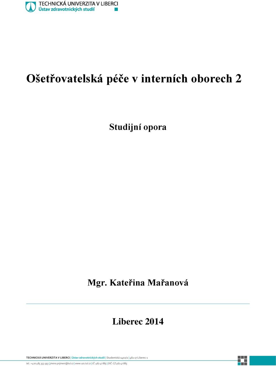 Studijní opora Mgr.