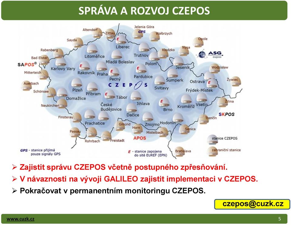 V návaznosti na vývoji GALILEO zajistit implementaci