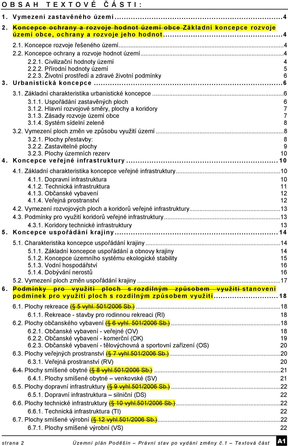 ..6 3.1. Základní charakteristika urbanistické koncepce...6 3.1.1. Uspořádání zastavěných ploch 6 3.1.2. Hlavní rozvojové směry, plochy a koridory 7 3.1.3. Zásady rozvoje území obce 7 3.1.4.