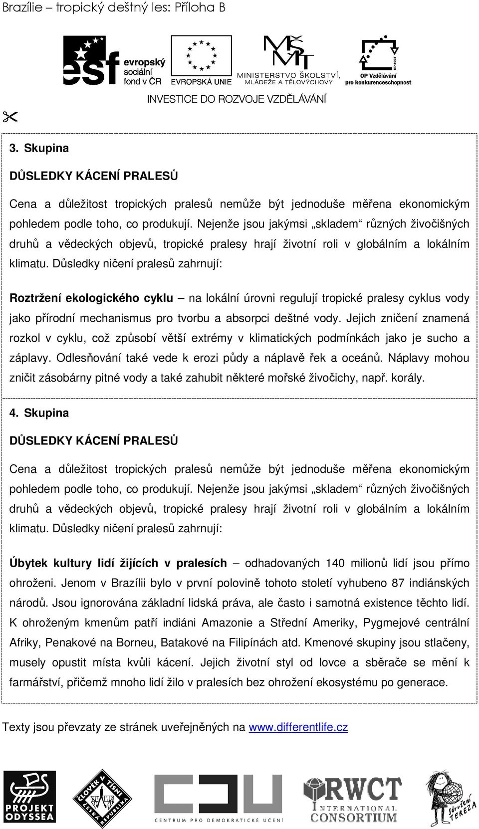 Důsledky ničení pralesů zahrnují: Roztržení ekologického cyklu na lokální úrovni regulují tropické pralesy cyklus vody jako přírodní mechanismus pro tvorbu a absorpci deštné vody.