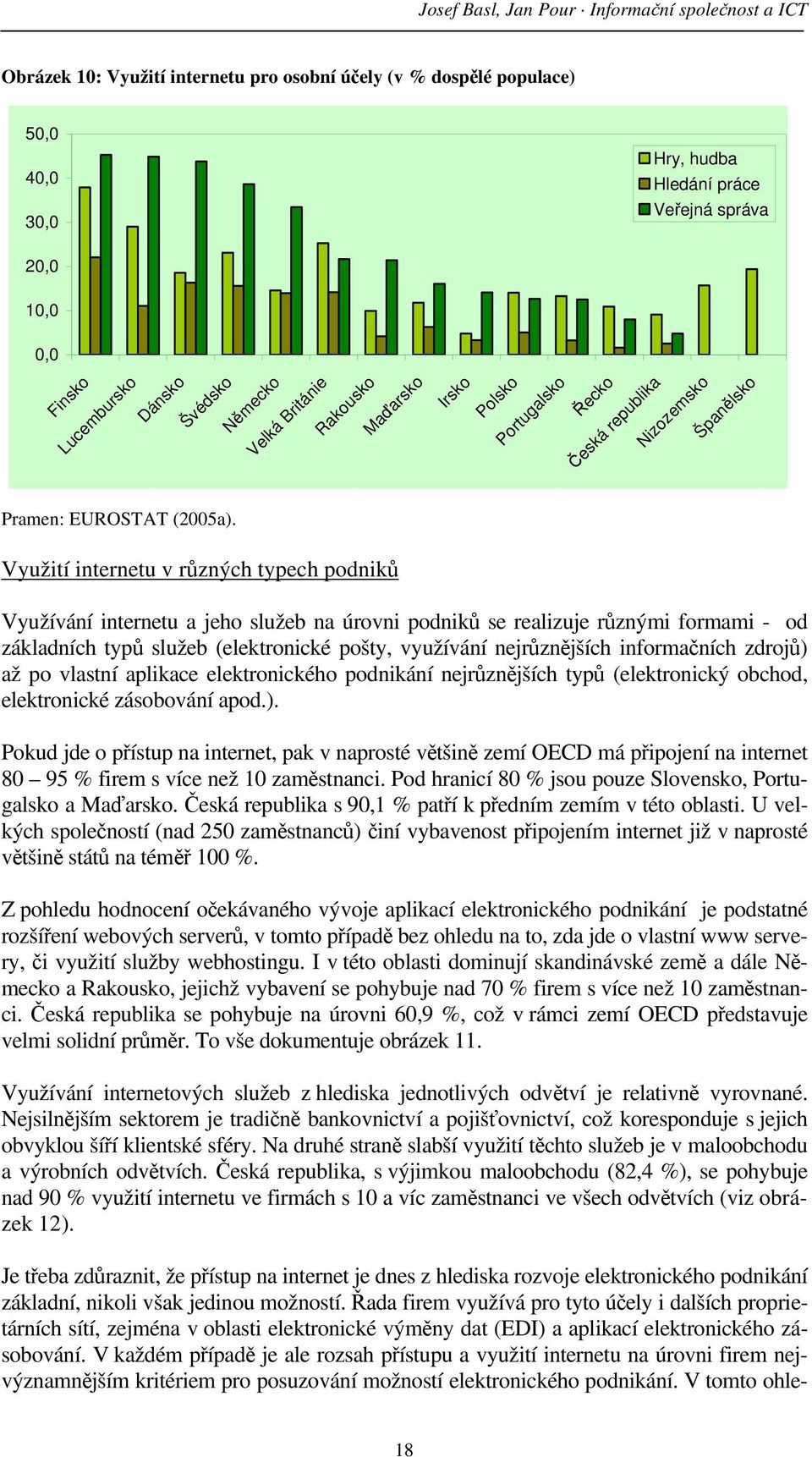 Využití internetu v různých typech podniků Využívání internetu a jeho služeb na úrovni podniků se realizuje různými formami - od základních typů služeb (elektronické pošty, využívání nejrůznějších