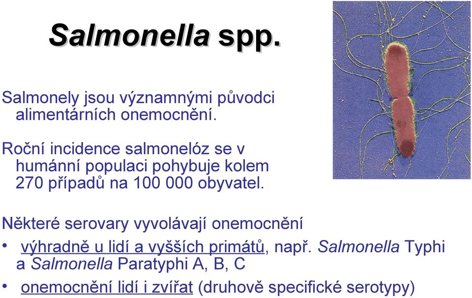 obyvatel. Některé serovary vyvolávají onemocnění výhradně u lidí a vyšších primátů, např.