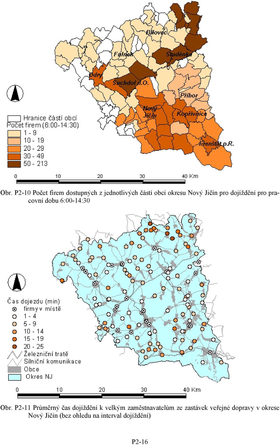 P2-11 Průměrný čas dojíždění k velkým zaměstnavatelům ze zastávek