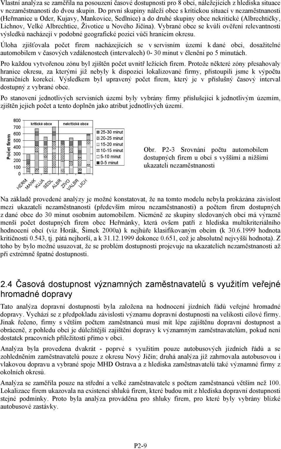 Životice u Nového Jičína). Vybrané obce se kvůli ověření relevantnosti výsledků nacházejí v podobné geografické pozici vůči hranicím okresu.