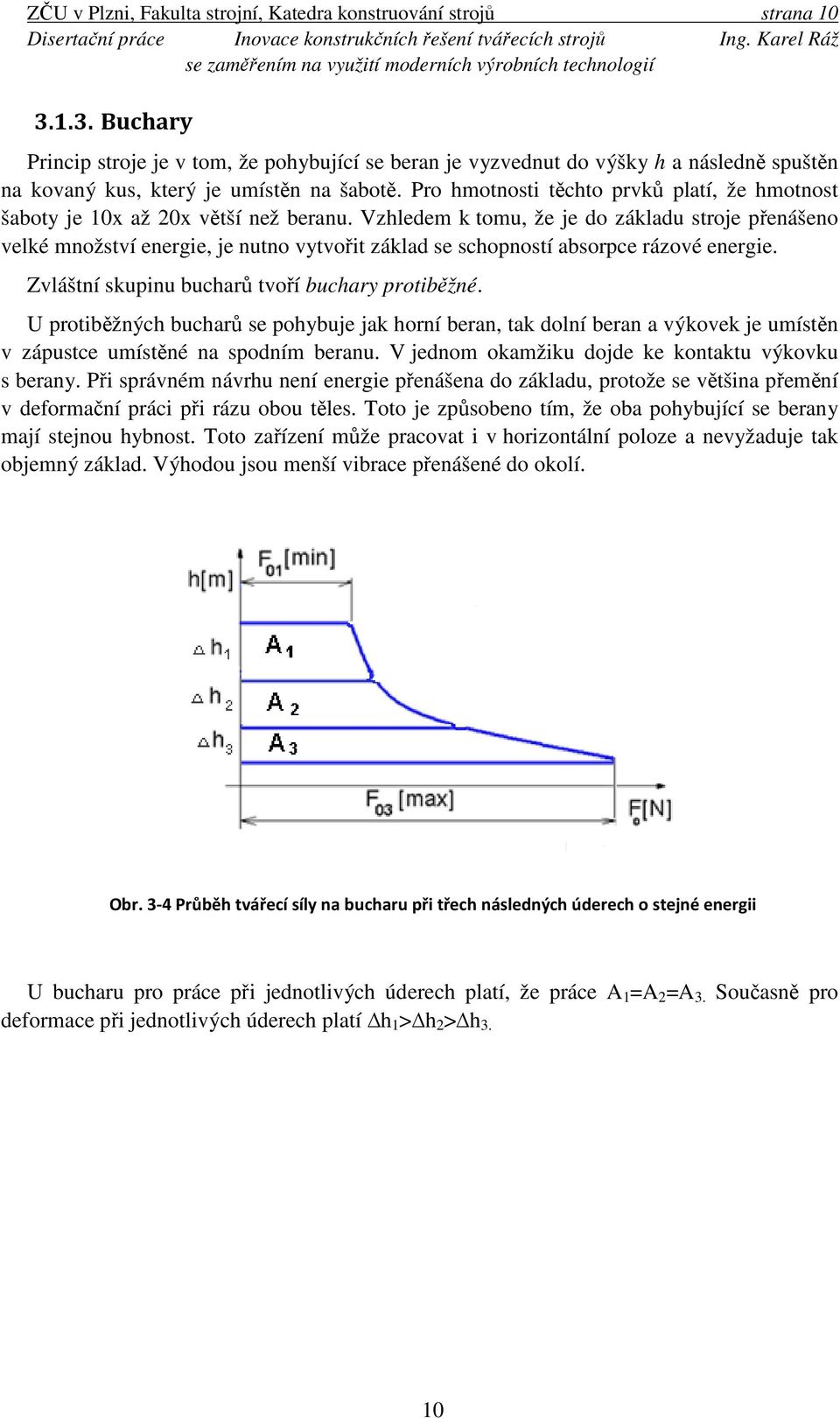 Pro hmotnosti těchto prvků platí, že hmotnost šaboty je 10x až 20x větší než beranu.