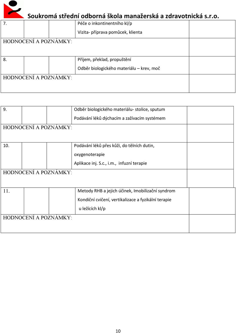 Odběr biologického materiálu- stolice, sputum Podávání léků dýchacím a zažívacím systémem 10.