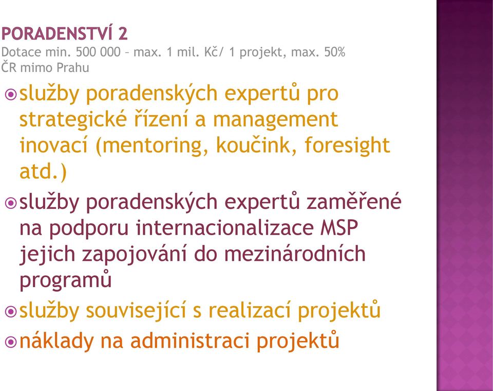 (mentoring, koučink, foresight atd.